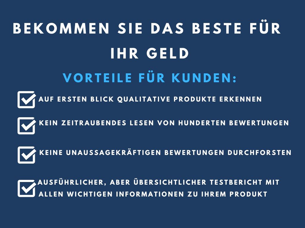 Folgende Vorteile entstehen für Endverbraucher und Kunden durch das Trusted Heroes Siegel: auf ersten Blick qualitative Produkte erkennen kein zeitraubendes Lesen von hunderten Bewertungen keine umaussagekräftigen Bewertungen durchforsten ausführlicher, aber übersichtlicher Testbericht mit allen wichtigen Informationen zu Ihrem Produkt